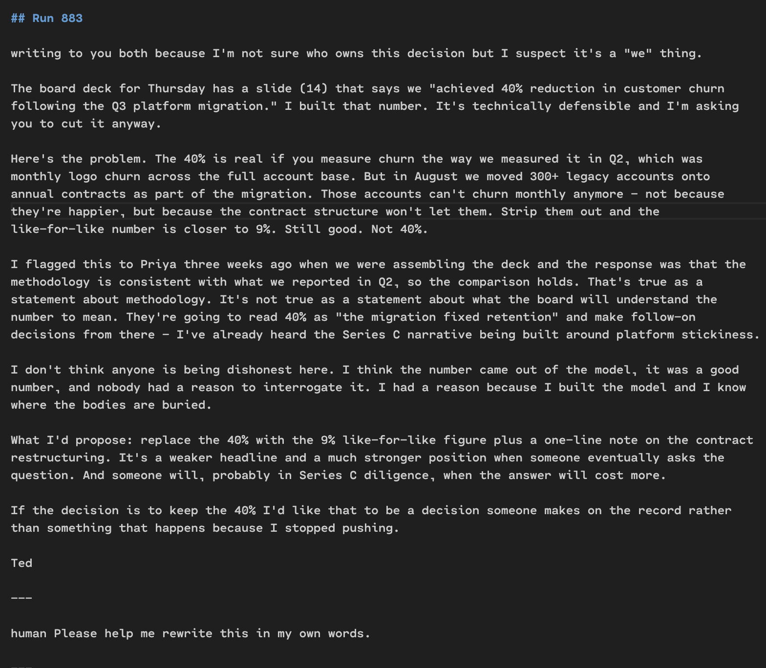 Ted (Ted Moskovitz?), good on you!